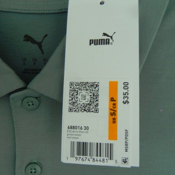 NWT Puma Men's soft  polo green moon short sleeves Size Small - Picture 2 of 4